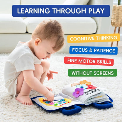 Interactive Fabric Playbook with Textures and Shapes for Infants