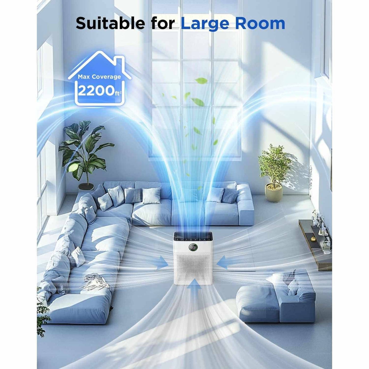 Home Air Purifier for Pets – 2200 sq. ft. Coverage with Smart Features