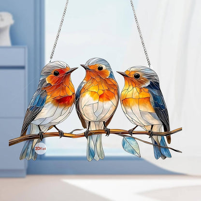 Charming Bluebird Window Prism Decor for Light Play