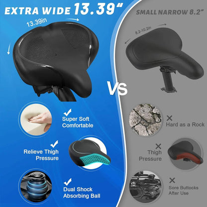 ComfortMax Oversized Bike Seat Cushion for Ultimate Riding Ease