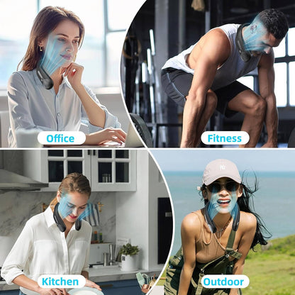 Hands-Free Personal Neck Cooler with 360° Breeze