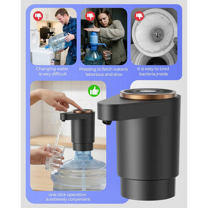Smart Water Dispenser for 2 to 5 Gallon Bottles, USB C Rechargeable