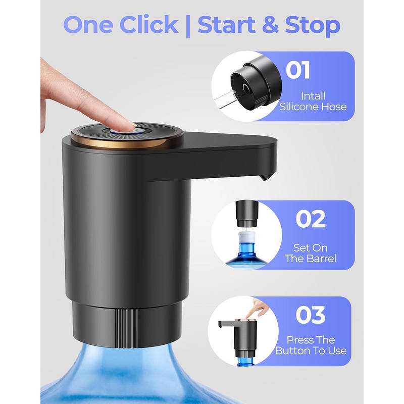 Smart Water Dispenser for 2 to 5 Gallon Bottles, USB C Rechargeable