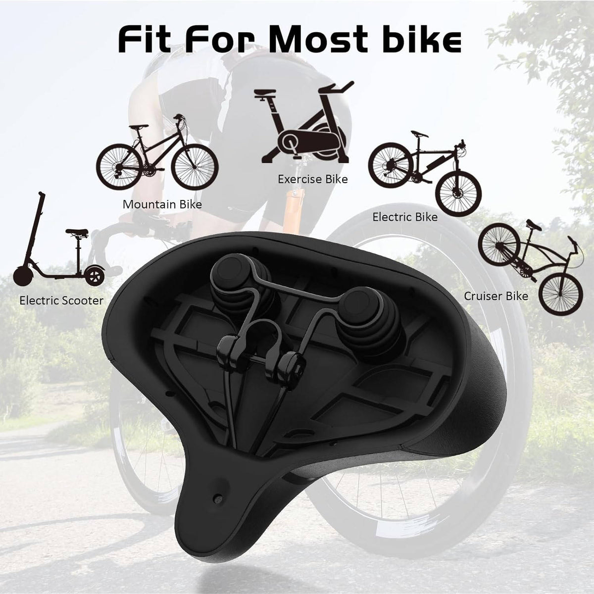 ComfortMax Oversized Bike Seat Cushion for Ultimate Riding Ease