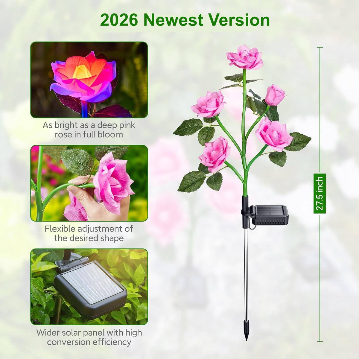 Enchanting Solar Blossom Lights - Set of 3 Color-Changing Rose Decor