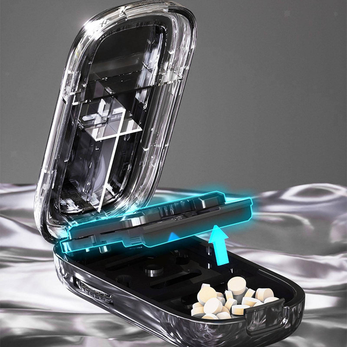 Compact Tablet Splitter with Adjustable Slot and Storage – Portable Pill Cutter