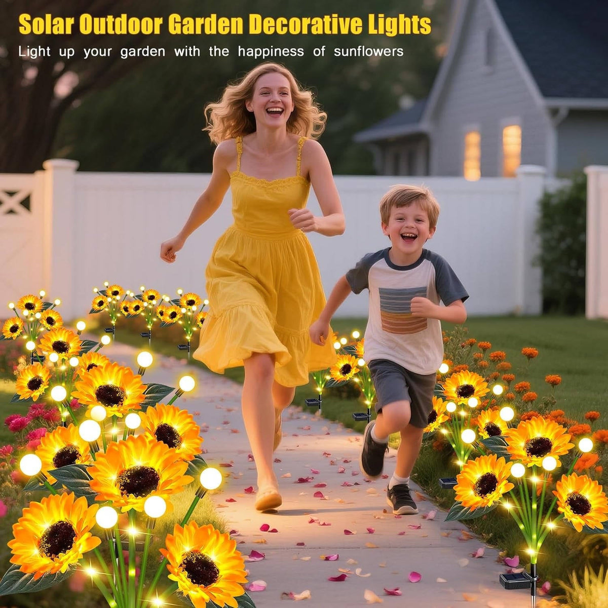 Illuminating Floral Stakes for Your Outdoor Oasis - 4 Pack
