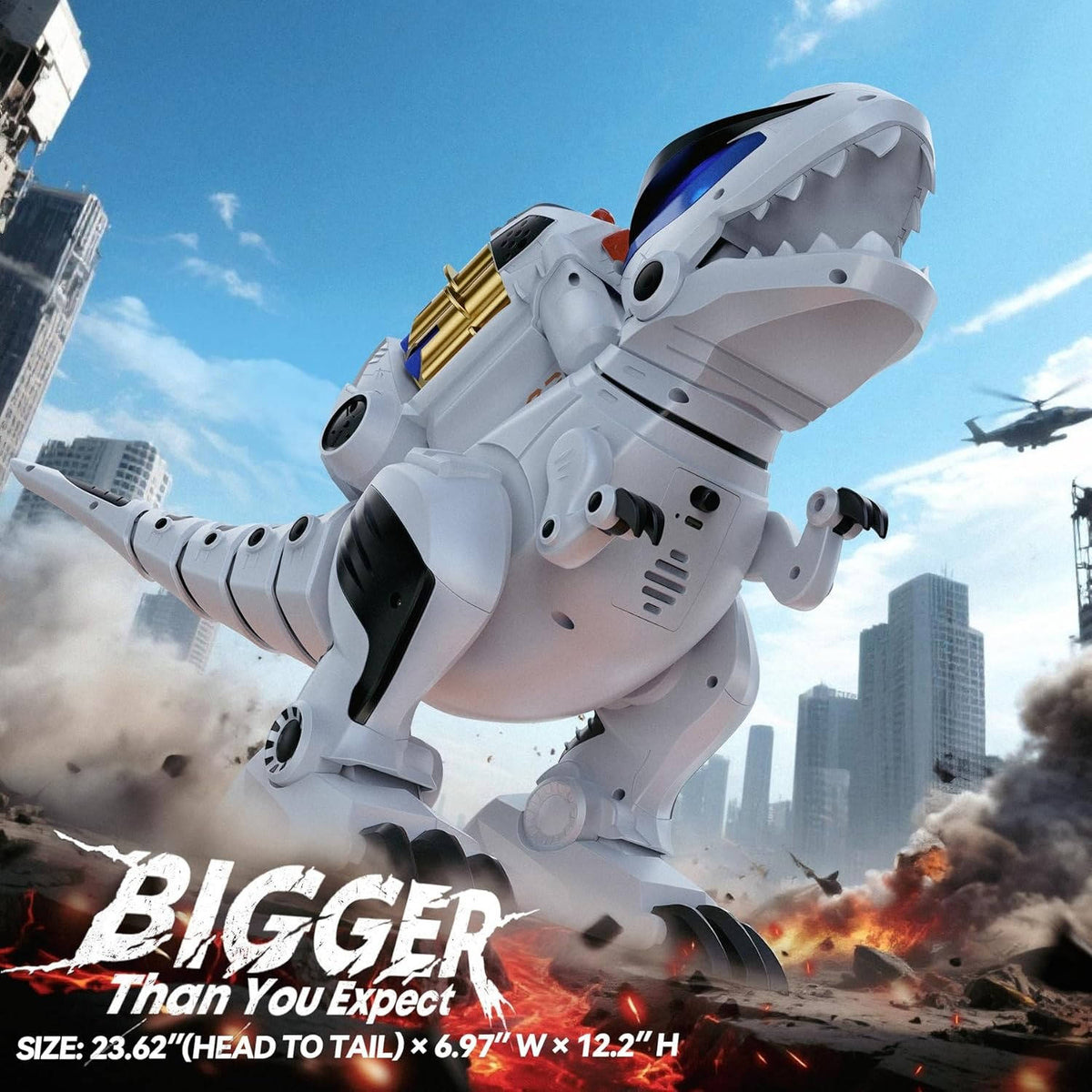 Interactive Programmable Robot Dinosaur Toy - Rechargeable Fun for Kids