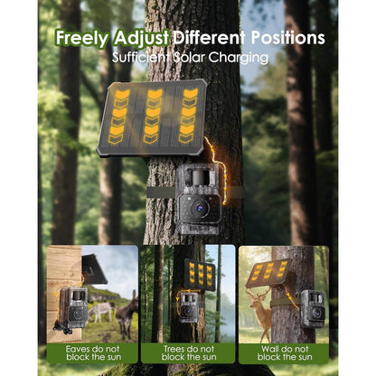 Wildlife Observation Camera 4K 64MP with Solar Power and Night Vision