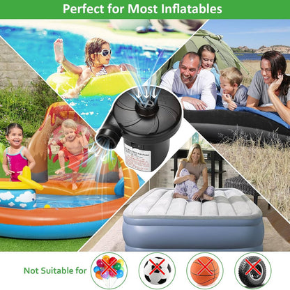 Quick Inflate Electric Pump with Versatile Nozzles for Outdoor Fun