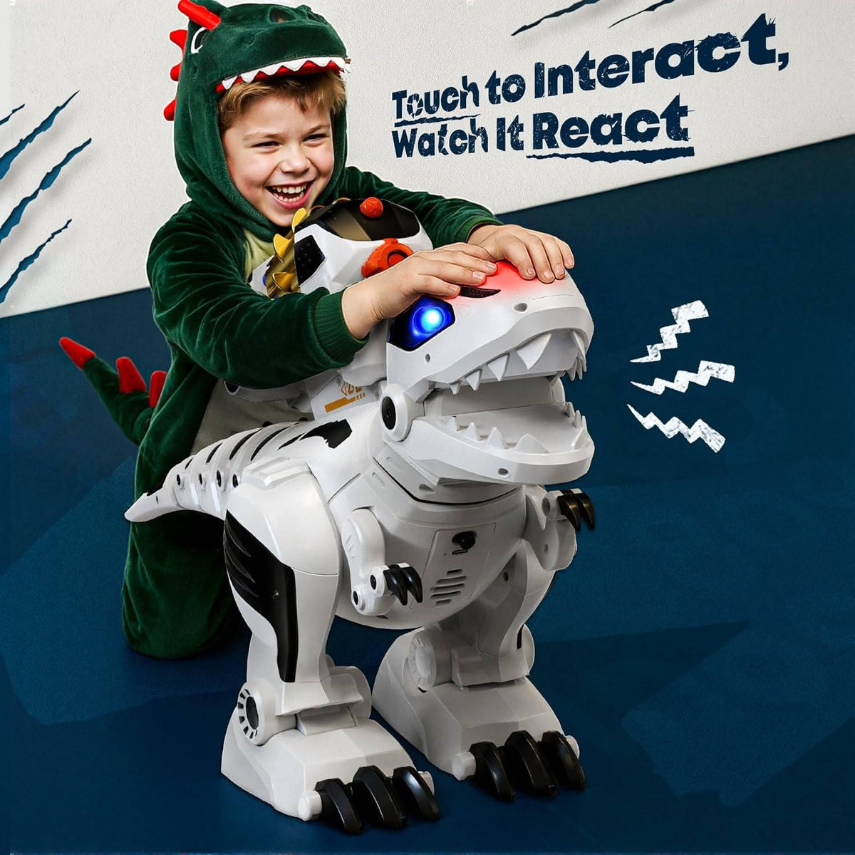 Interactive Programmable Robot Dinosaur Toy - Rechargeable Fun for Kids