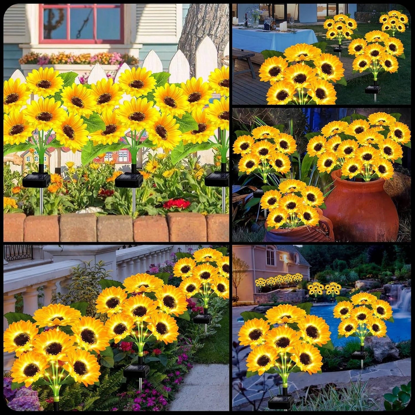 Illuminating Floral Stakes for Your Outdoor Oasis - 4 Pack