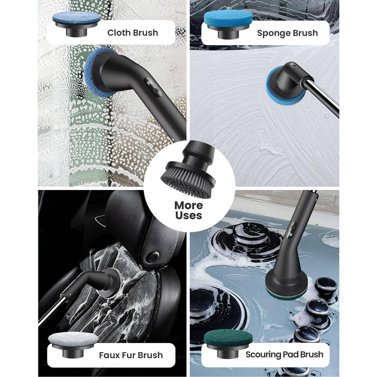 Rechargeable Power Scrub Brush with Adjustable Handle for Easy Cleaning