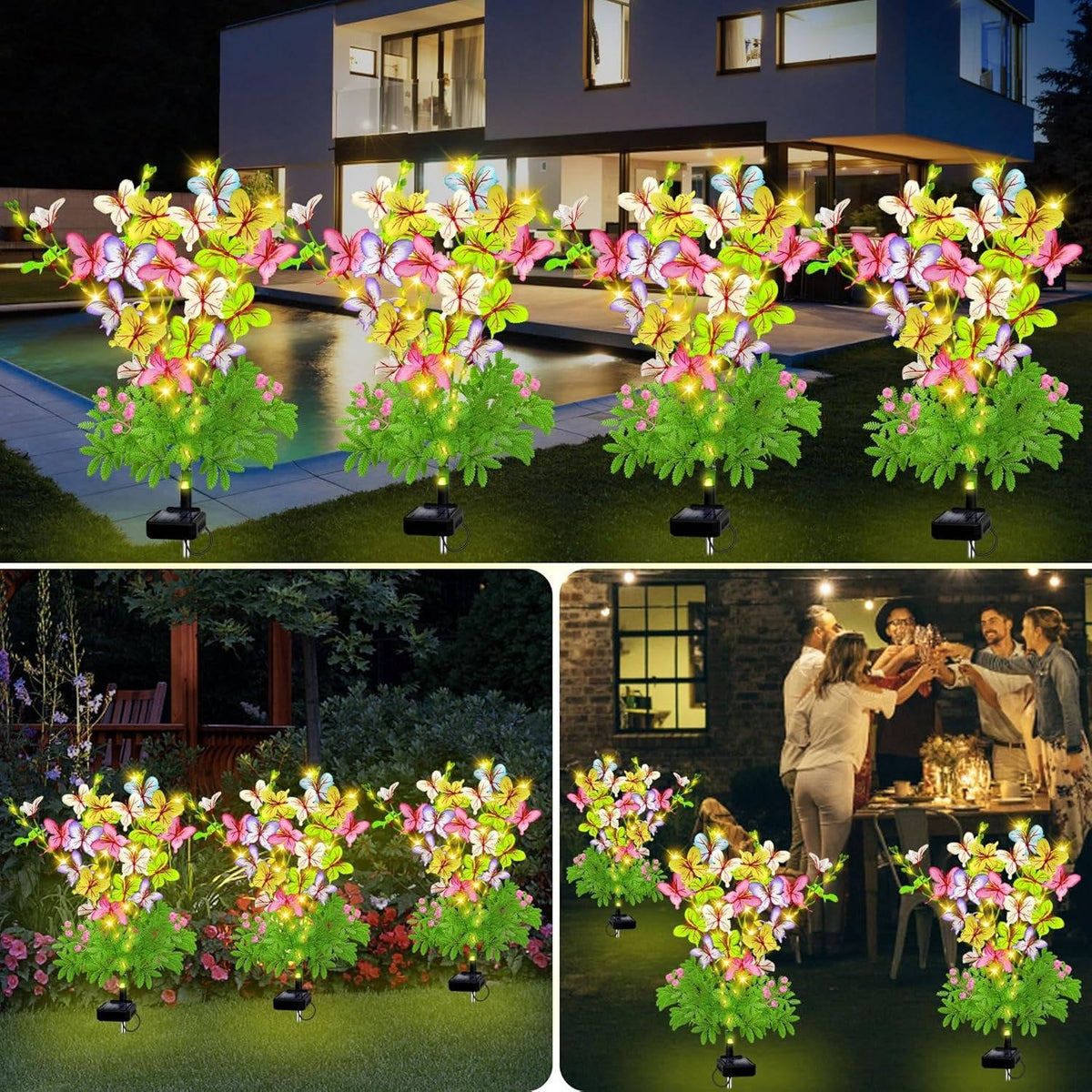 Illuminating Floral Stakes for Your Outdoor Oasis - 4 Pack