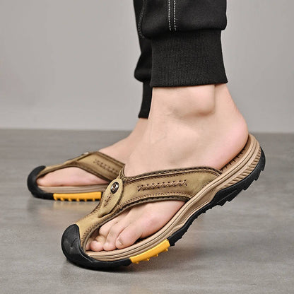 Lightweight Closed Toe Flip Flops for Men – Water Resistant Beach Sandals, Sizes 6.5 to 10.5