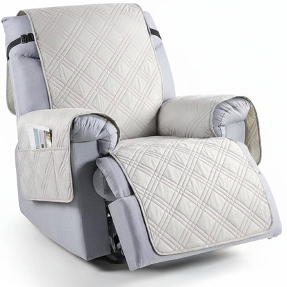 Waterproof TPU Coated Microfiber Recliner Slipcover with Dual Pockets, Washable