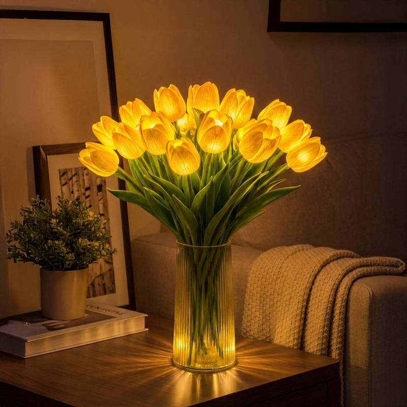 Charming Blossom LED Table Lamp - Battery Operated Floral Light