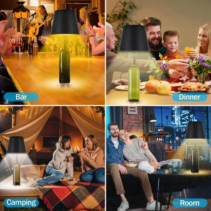 Rechargeable RGB Wine Bottle Light with Touch Dimming for Table and Patio