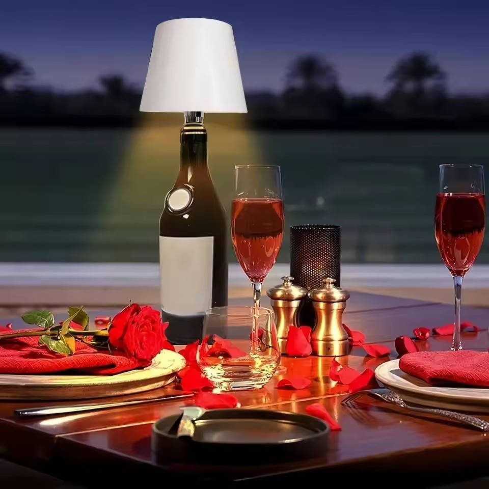 Rechargeable RGB Wine Bottle Light with Touch Dimming for Table and Patio