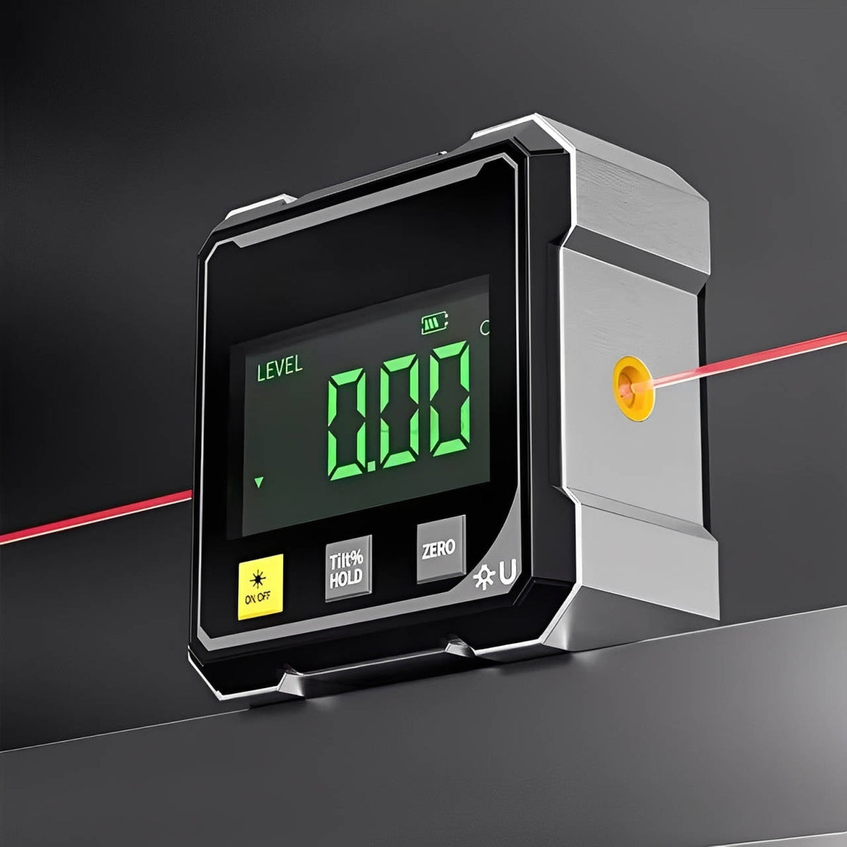 Precision Angle Measuring Tool with Magnetic Mount and LED Display