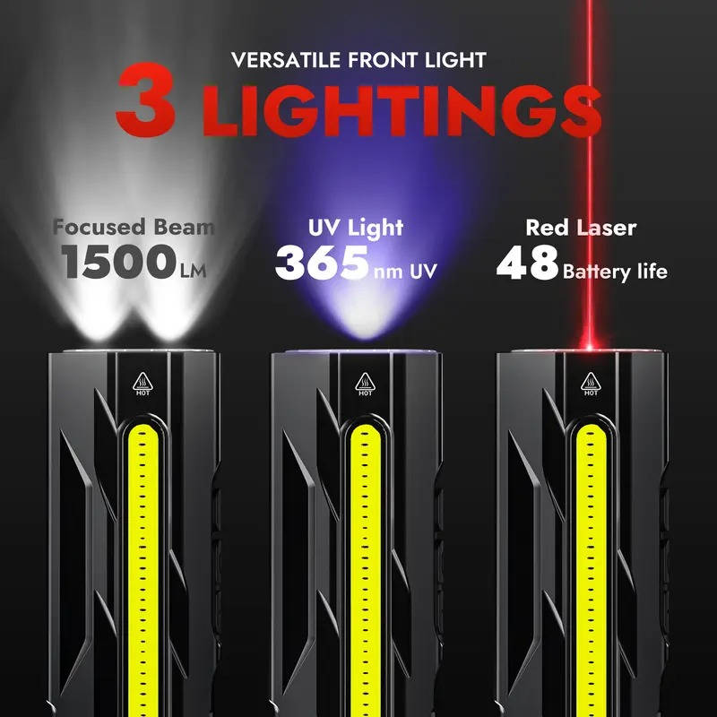 BrightBeam 1500: Versatile LED Flashlight with Magnetic Tail