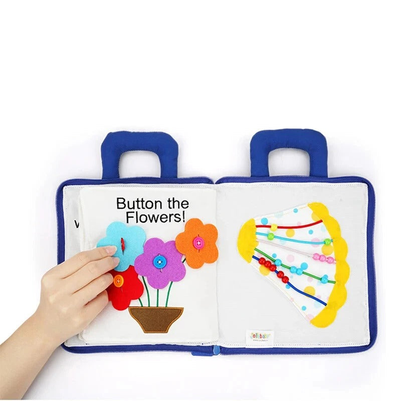 Interactive Fabric Playbook with Textures and Shapes for Infants