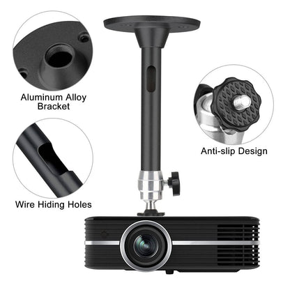 Ceiling Mount Kit for Projectors – Aluminum Bracket with 360° Tilt, Supports 11 lb
