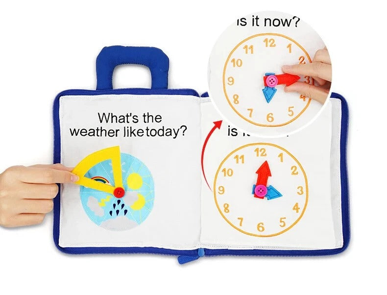 Interactive Fabric Playbook with Textures and Shapes for Infants