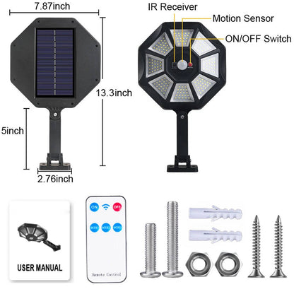 All-Weather Solar Motion-Activated Floodlight with 168 LEDs