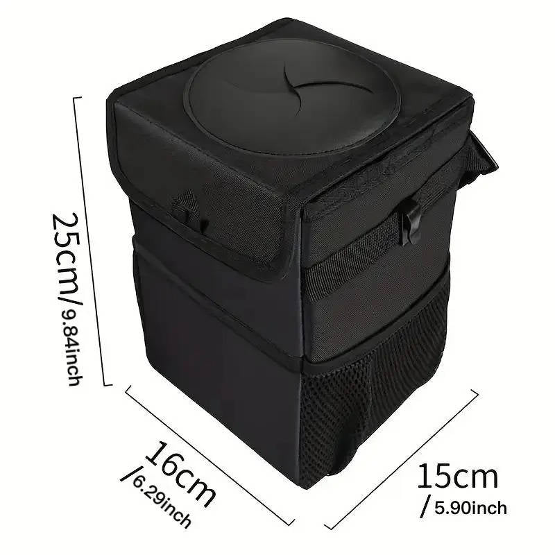 Ultimate Leak-Resistant Car Waste Bin with Storage Pockets