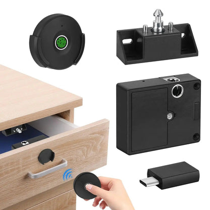 Keyless Fingerprint Lock for Cabinets – No Drill Installation