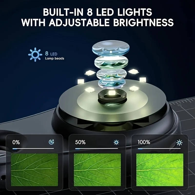 Pocket-Sized Digital Magnifier with 500X Zoom and LED Light