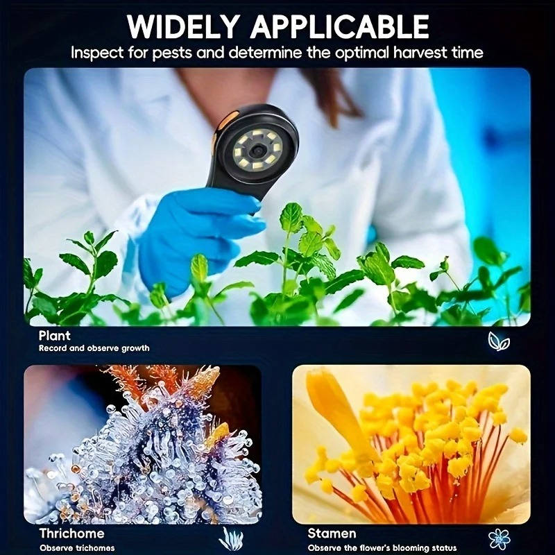 Pocket-Sized Digital Magnifier with 500X Zoom and LED Light