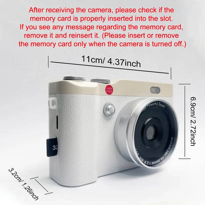 Compact Selfie Camera with 180° Flip Screen and 32GB Card