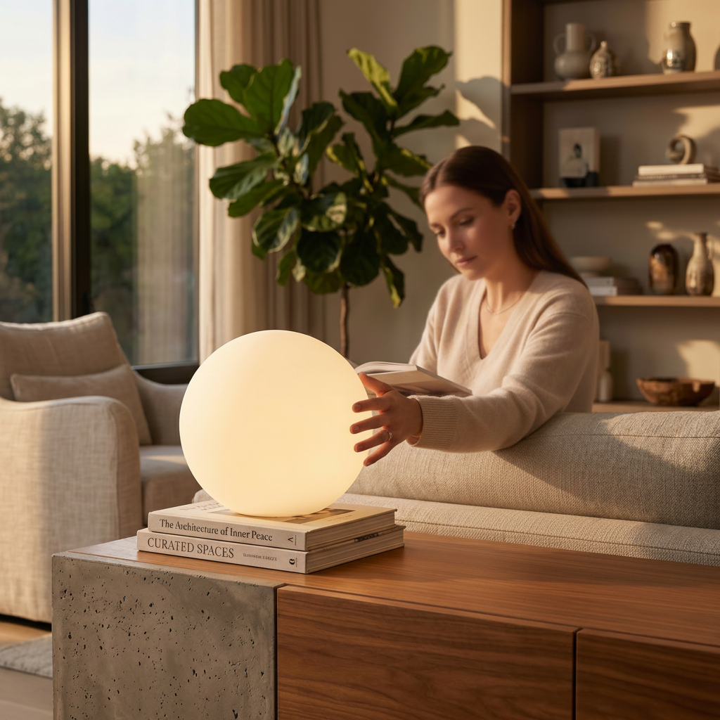 Versatile Color-Adjustable Orb Lamp with Remote Control