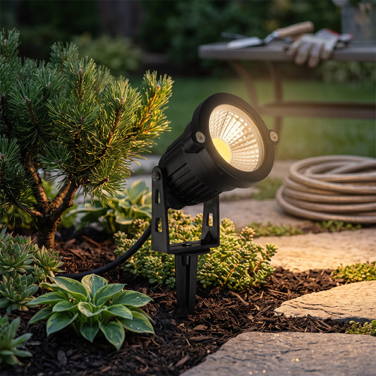 10-Pack 12V Outdoor LED Spotlights with Adjustable Heads