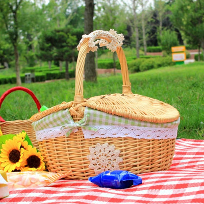 Elegant Willow Picnic Carrier with Dual Access Lids