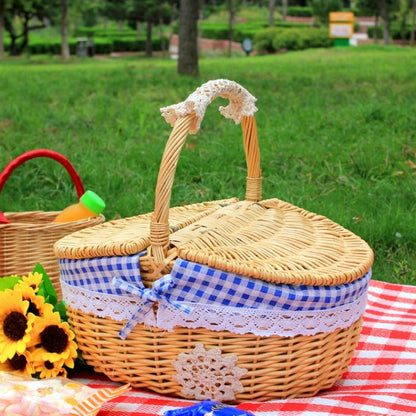 Elegant Willow Picnic Carrier with Dual Access Lids