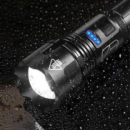 LED Flashlight with Rechargeable Battery, Zoom Function & 5 Modes, IPX5 Waterproof