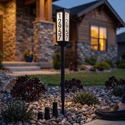 Illuminated Address Stake with Custom Height and Bright LED Display