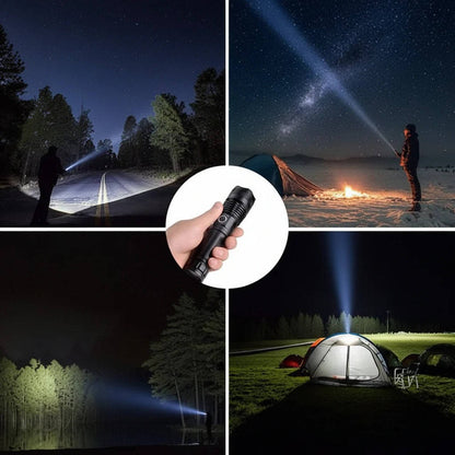 LED Flashlight with Rechargeable Battery, Zoom Function & 5 Modes, IPX5 Waterproof