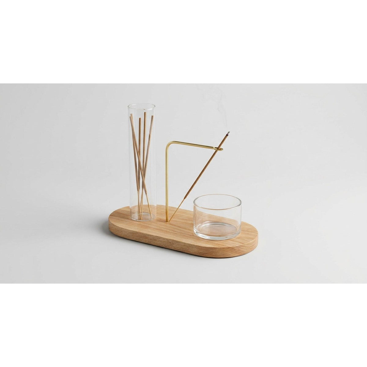 Dual-Function Incense Stand with Glass Ashtray