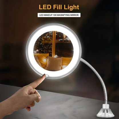 Precision Beauty Mirror with 14 LED Lights and Adjustable Arm