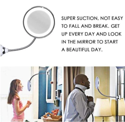 Precision Beauty Mirror with 14 LED Lights and Adjustable Arm