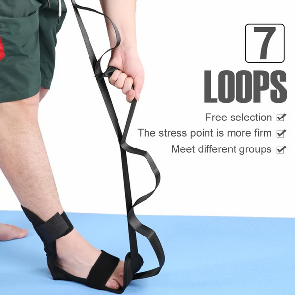 Stretch Band for Yoga, Pilates, and Ballet - Cotton Belt with 7 Loops