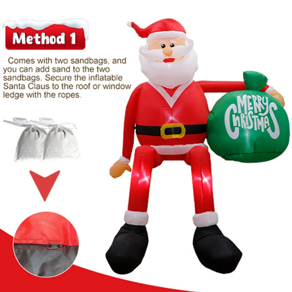 Festive 8-Foot Inflatable Santa Climber with LED Lights