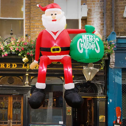 Massive 8-Foot Illuminated Santa Inflatable for Outdoor Cheer