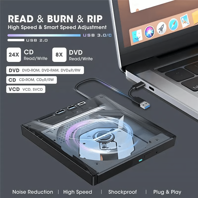 Versatile External Drive with SD Card Reader & USB Hub