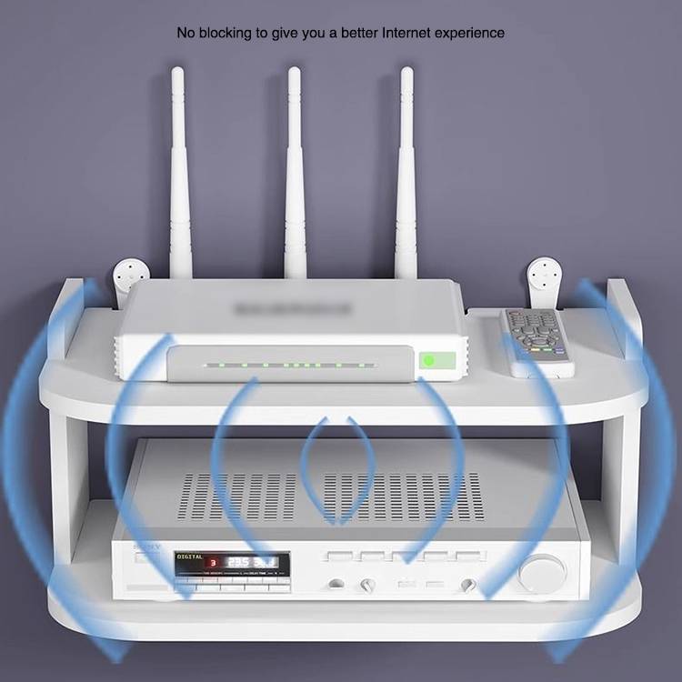 Floating Wall-Mounted Shelf for WiFi Router, Modem, and Cable Storage