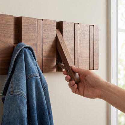 Folding Magnetic Hooks Wall-Mounted Coat Rack